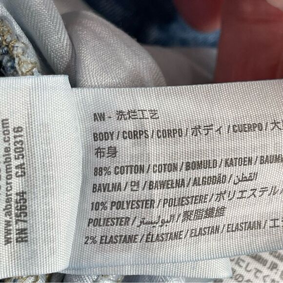 Abercrombie & Fitch Jeans Men's 28X27.5 Blue Skinny Mid-Rise Light Denim - Picture 6 of 11